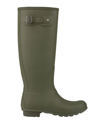 Shop Hunter Knee Boots In Military Green