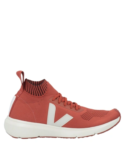 Shop Veja X Rick Owens Man Sneakers Brick Red Size 9 Textile Fibers