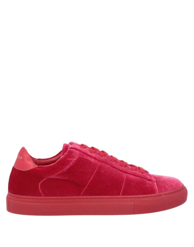 Shop Dondup Woman Sneakers Red Size 6 Textile Fibers, Soft Leather