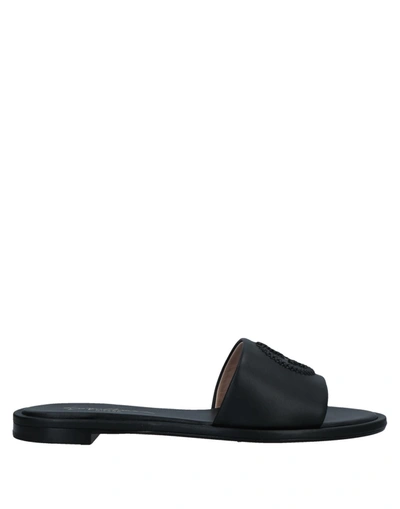 Shop Giorgio Armani Woman Sandals Black Size 8 Soft Leather