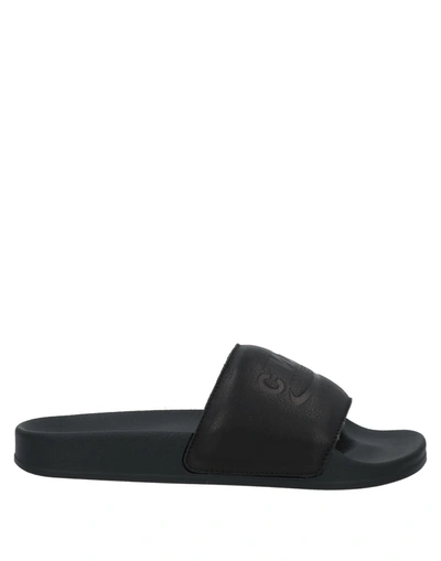 Shop Heron Preston Man Sandals Black Size 7 Soft Leather