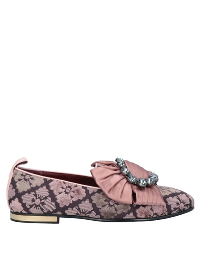 Shop Dolce & Gabbana Woman Loafers Pastel Pink Size 7.5 Viscose, Silk