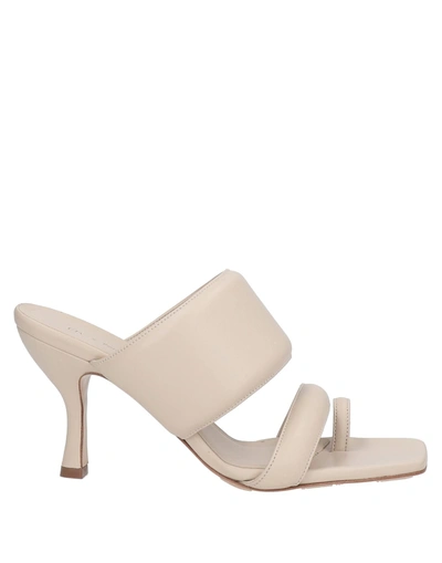 Shop Gia Couture Toe Strap Sandals In Beige