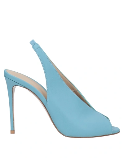 Shop Le Silla Woman Sandals Pastel Blue Size 6 Soft Leather