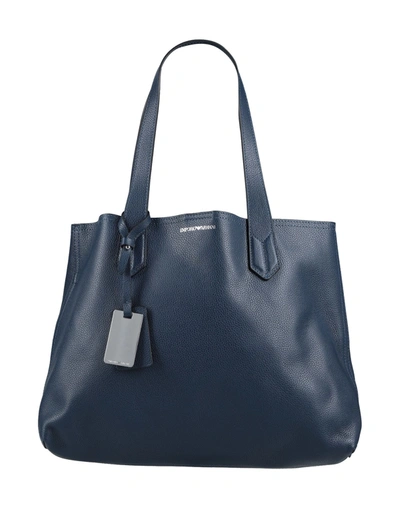 Shop Emporio Armani Woman Handbag Midnight Blue Size - Bovine Leather