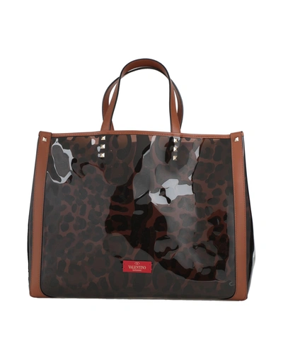 Shop Valentino Garavani Woman Handbag Tan Size - Textile Fibers, Pvc - Polyvinyl Chloride
