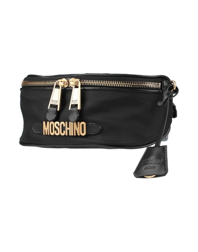 Shop Moschino Woman Belt Bag Black Size - Soft Leather, Textile Fibers