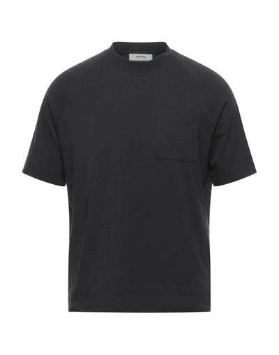 Shop Alpha Studio Man T-shirt Black Size 36 Cotton, Elastane