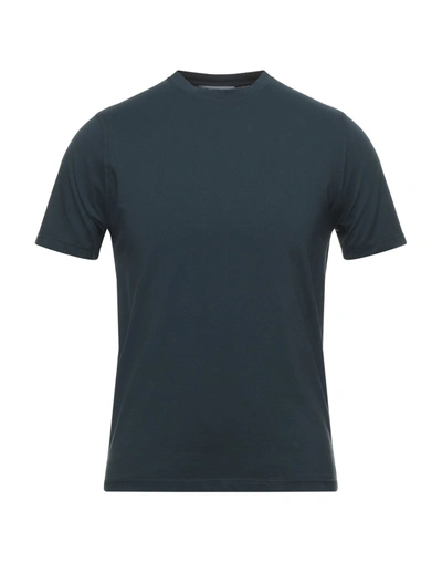 Shop Alpha Studio Man T-shirt Midnight Blue Size 40 Cotton, Elastane
