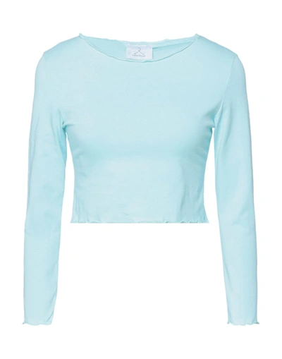 Shop Berna Woman T-shirt Sky Blue Size L Cotton, Elastane