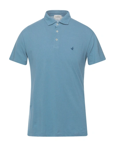 Shop Brooksfield Polo Shirts In Pastel Blue