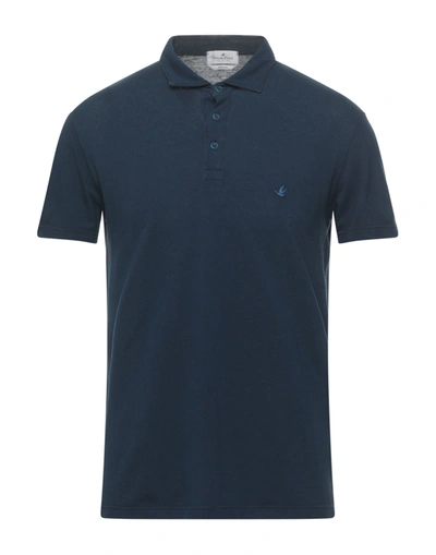 Shop Brooksfield Polo Shirts In Dark Blue