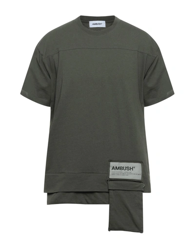 Shop Ambush Man T-shirt Military Green Size Xs Cotton