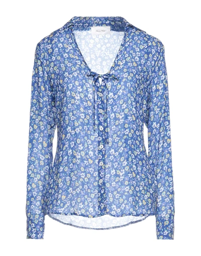 Shop American Vintage Woman Shirt Bright Blue Size S Viscose