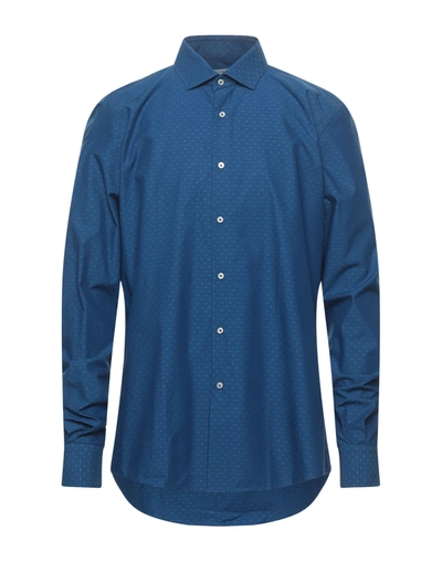 Shop Massimo Brunelli Shirts In Dark Blue