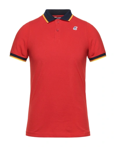 Shop K-way Man Polo Shirt Red Size S Cotton, Elastane