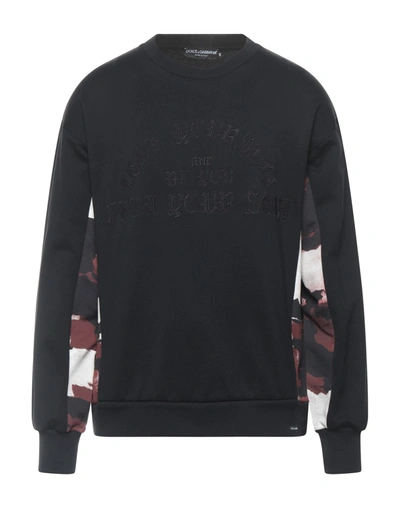 Shop Dolce & Gabbana Man Sweatshirt Black Size 42 Cotton, Elastane, Polyester