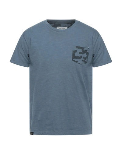 Shop Fred Mello T-shirts In Slate Blue