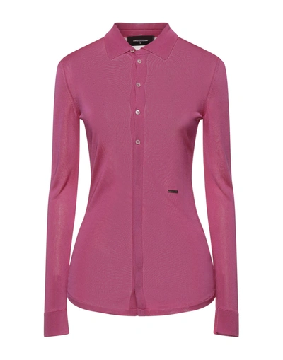 Shop Dsquared2 Woman Shirt Fuchsia Size Xs Viscose In Pink