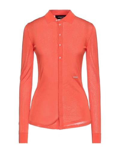 Shop Dsquared2 Woman Shirt Orange Size L Viscose