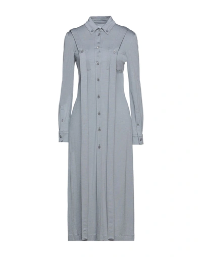 Shop Burberry Woman Shirt Grey Size 4 Wool, Silk