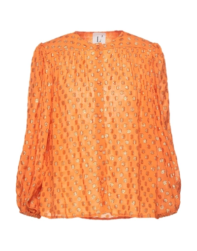 Shop L'autre Chose L' Autre Chose Woman Shirt Orange Size 4 Viscose, Metal