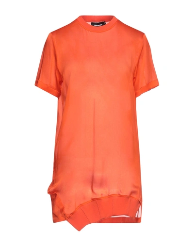 Shop Dsquared2 Woman Top Orange Size 2 Silk, Cotton, Polyamide, Elastane