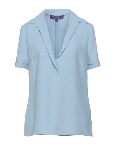 Shop Ralph Lauren Collection Woman Top Sky Blue Size 14 Polyester