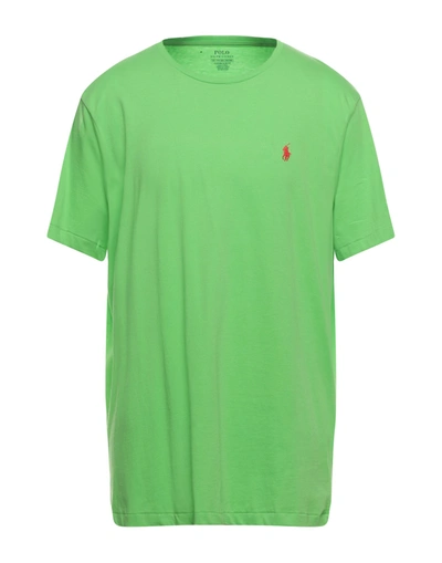 Shop Polo Ralph Lauren Man T-shirt Light Green Size S Cotton