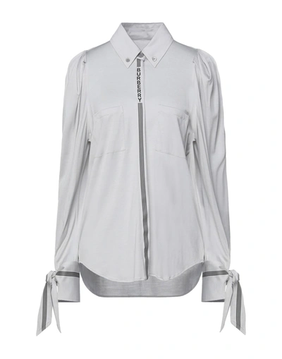 Shop Burberry Woman Shirt Light Grey Size 4 Virgin Wool, Silk