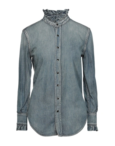 Shop Saint Laurent Denim Shirts In Blue