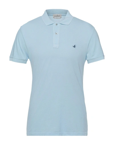 Shop Brooksfield Man Polo Shirt Sky Blue Size 40 Cotton