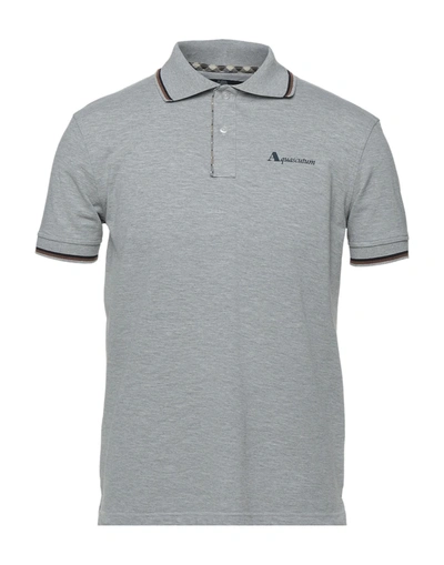 Shop Aquascutum Polo Shirts In Light Grey
