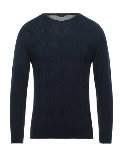 Shop Hōsio Man Sweater Midnight Blue Size 3xl Viscose, Cotton, Acrylic, Polyester