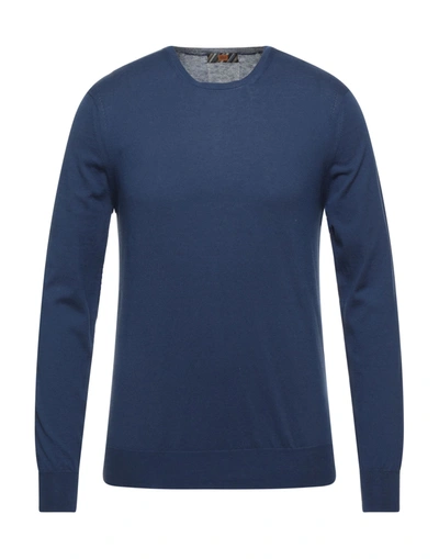 Shop Hōsio Man Sweater Blue Size Xs Cotton