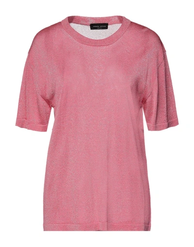 Shop Roberto Collina Woman Sweater Fuchsia Size Xs Viscose, Metallic Polyester In Pink