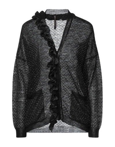 Shop Manila Grace Woman Cardigan Black Size Xs Linen, Polyester, Viscose