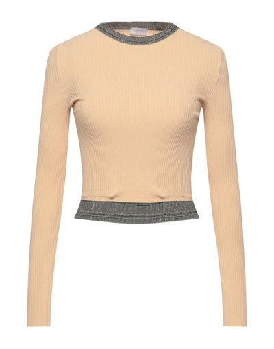 Shop Mrz Woman Sweater Camel Size M Viscose, Polyester, Cotton, Silk, Cashmere In Beige
