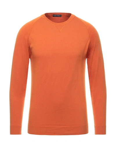 Shop People Of Shibuya Man Sweater Orange Size 36 Cotton