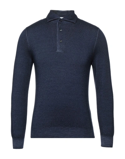 Shop Gran Sasso Man Sweater Midnight Blue Size 46 Virgin Wool In Dark Blue