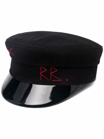 Shop Ruslan Baginskiy Embroidered Baker Boy Hat In Black