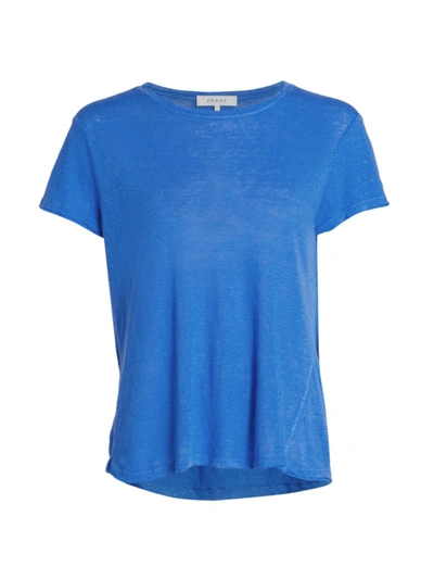 Shop Frame Women's Easy True Organic Linen T-shirt In Jet Stream