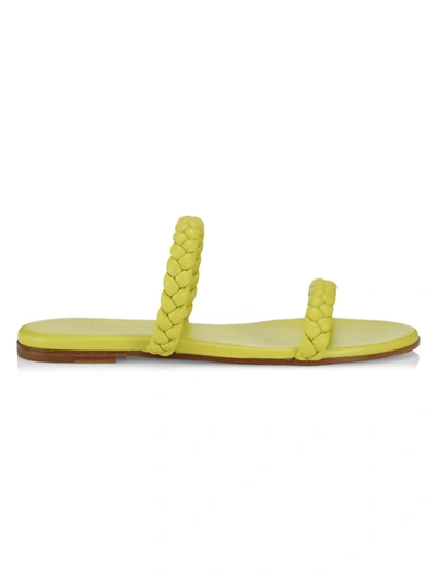 Shop Gianvito Rossi Marley Braided Leather Slides In Cider