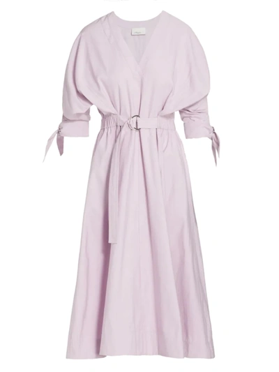 Shop 3.1 Phillip Lim / フィリップ リム Women's Belted Tie-sleeve Midi Dress In Lavender