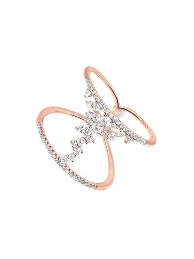 Shop Djula Women's Fairytale 18k Rose Gold & Diamond Cage Ring In Pink Gold