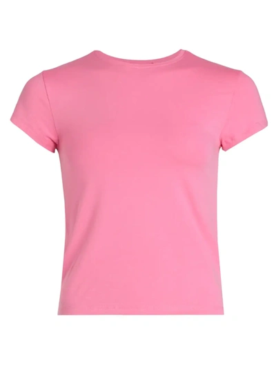 Shop Atm Anthony Thomas Melillo Stretch Cotton Tee In Pink Cosmos