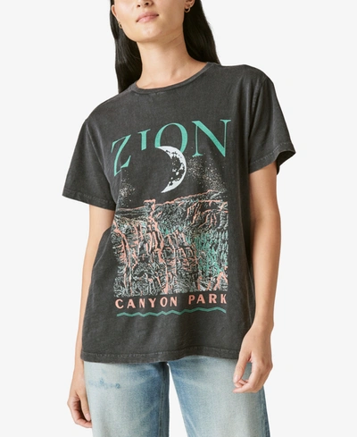 Shop Lucky Brand Zion Canyon Park Graphic T-shirt In Jet Black