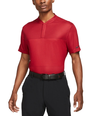 Shop Nike Men's Tiger Woods Dri-fit Adv Performance Dot-print Golf Polo In Team Red