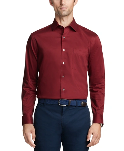 Shop Van Heusen Men's Regular-fit Ultraflex Dress Shirt In Mulberry