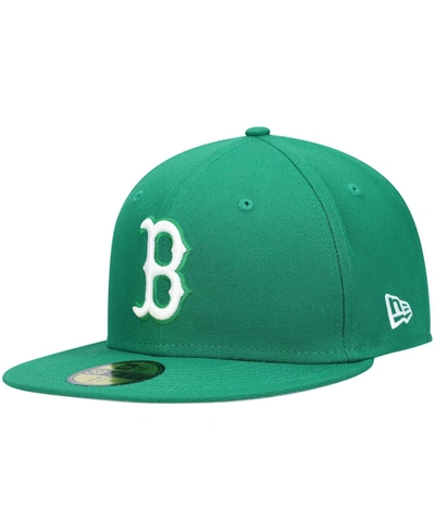 Shop New Era Men's Green Boston Red Sox Logo White 59fifty Fitted Hat